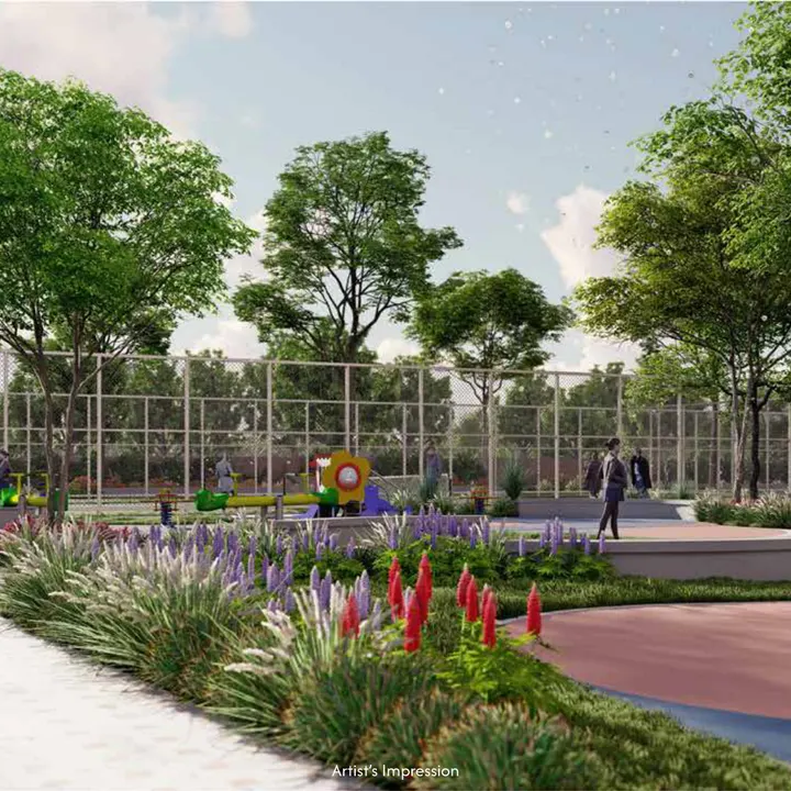 Garden path rendering — artist's impression from the developer brochure