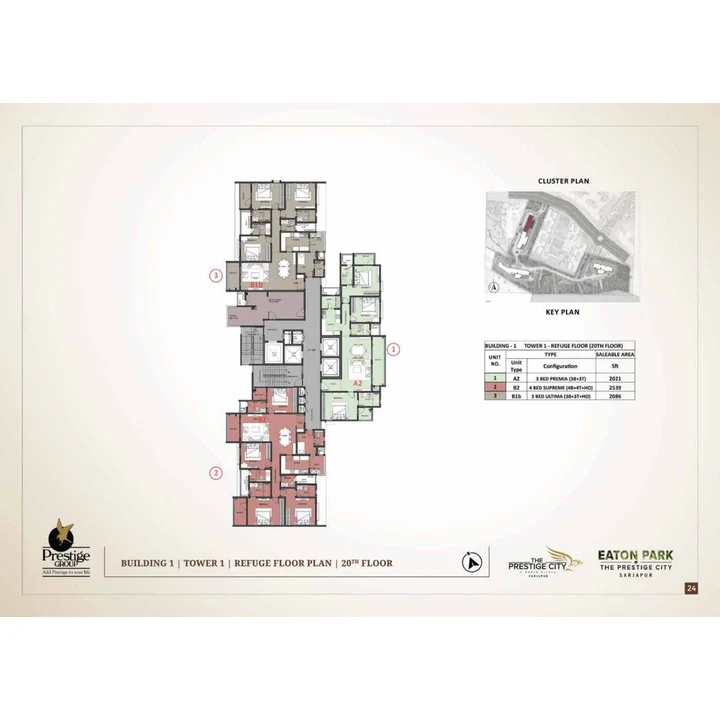 Eaton Park at The Prestige City Cluster plan variant on brochure page 24 Eaton Park at The Prestige City Cluster plan variant on brochure page 24
