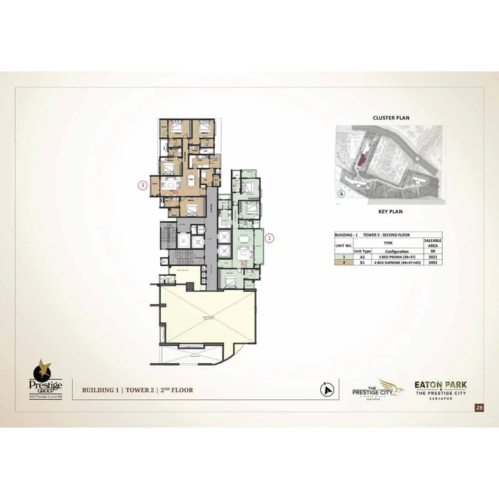 Eaton Park at The Prestige City Cluster plan variant on brochure page 28 Eaton Park at The Prestige City Cluster plan variant on brochure page 28