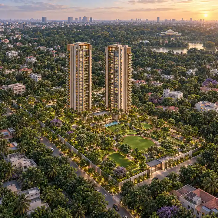 Prestige Greenmoor aerial view, artist's impression.