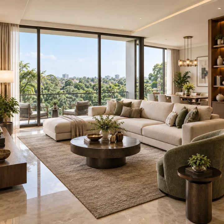 Prestige Greenmoor living room, artist's impression.