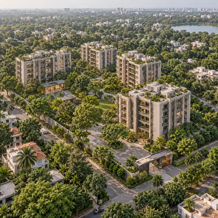 Prestige Grove Hills aerial view, artist's impression.
