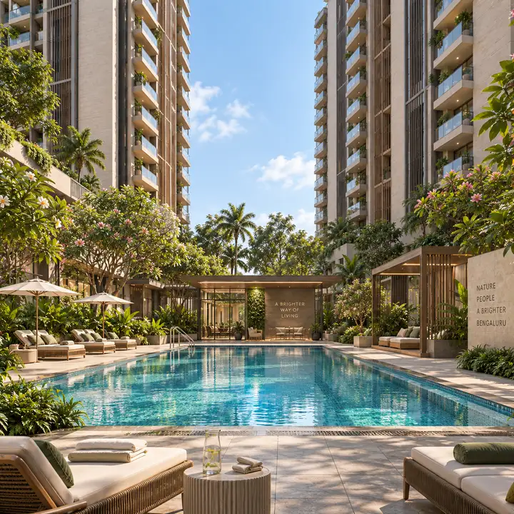 Prestige Oakville pool courtyard, artist's impression.