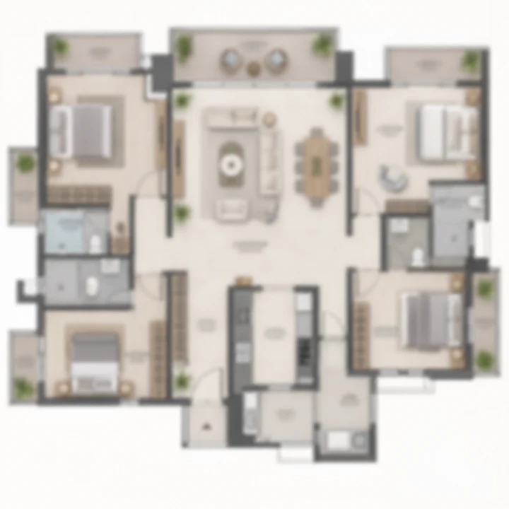 Prestige Rock Cliff indicative residence layout C