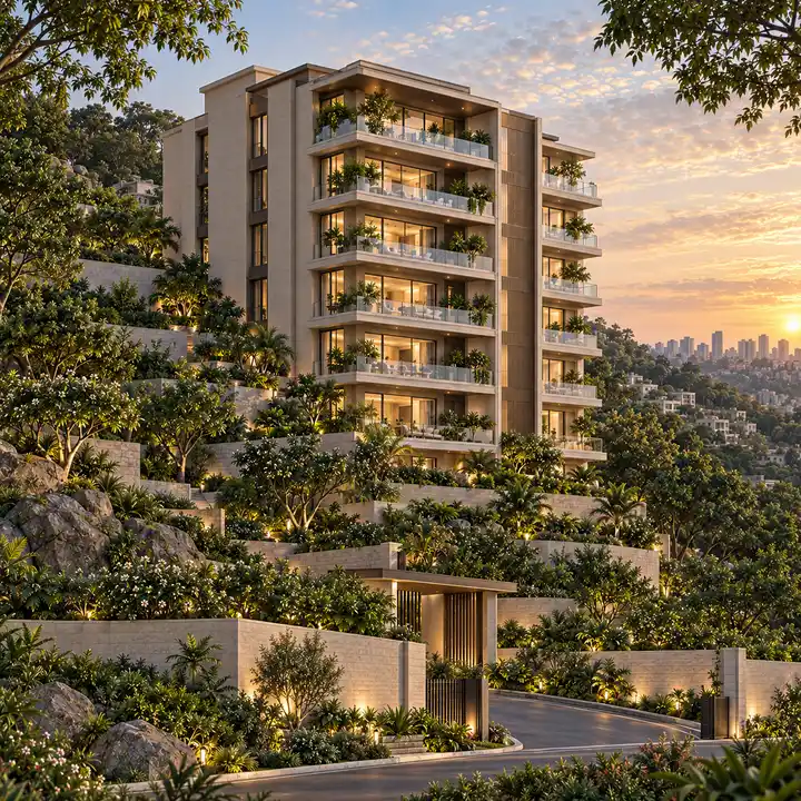 Prestige Rock Cliff six-home block, artist's impression.