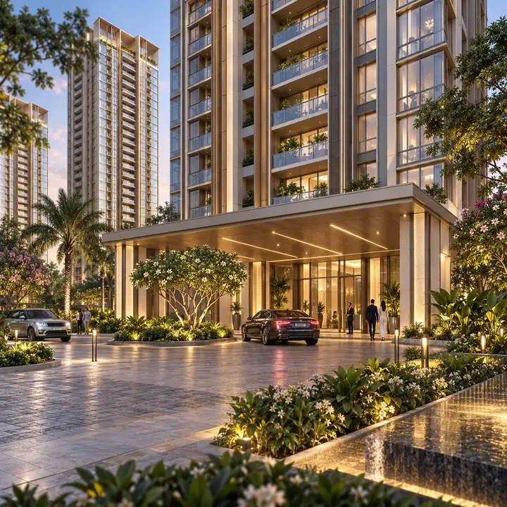 The Prestige Place Budvel residential arrival, artist's impression.