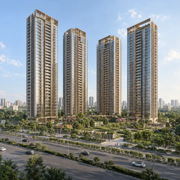 The Prestige Place Budvel residential towers, artist's impression.