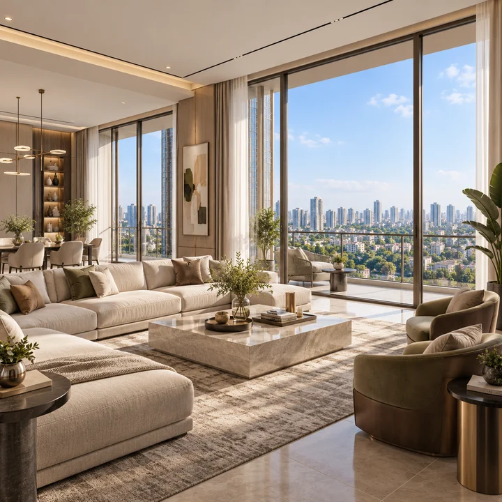 The Prestige Place Budvel living room, artist's impression.