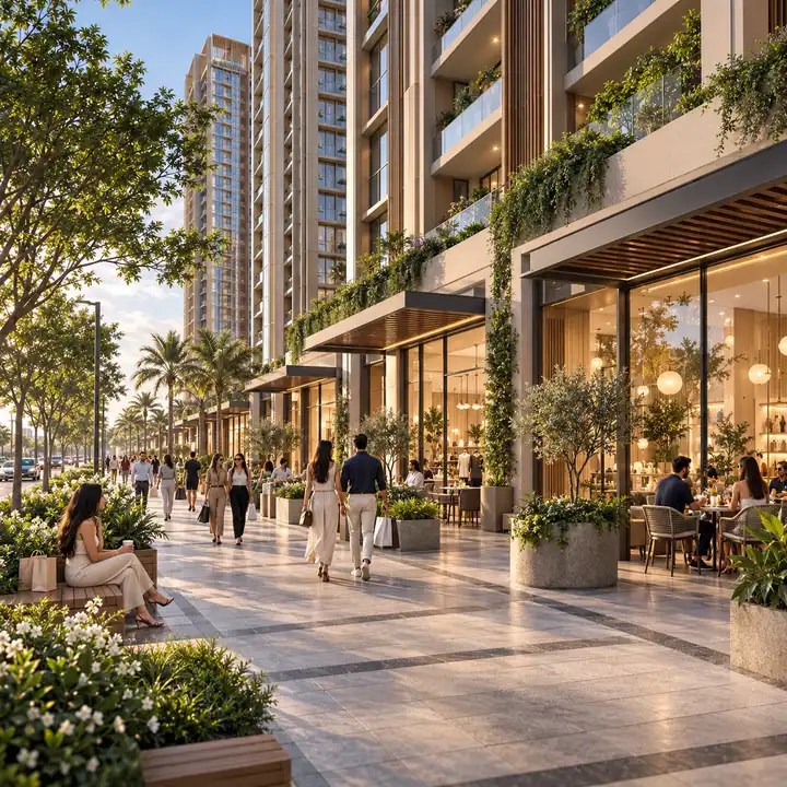 The Prestige Place Budvel retail frontage, artist's impression.