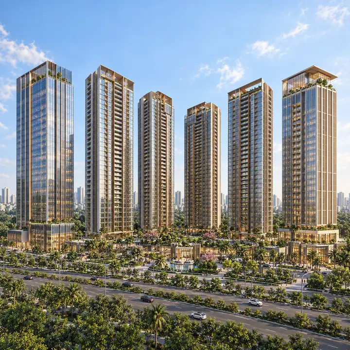 The Prestige Place Budvel mixed-use towers, artist's impression.